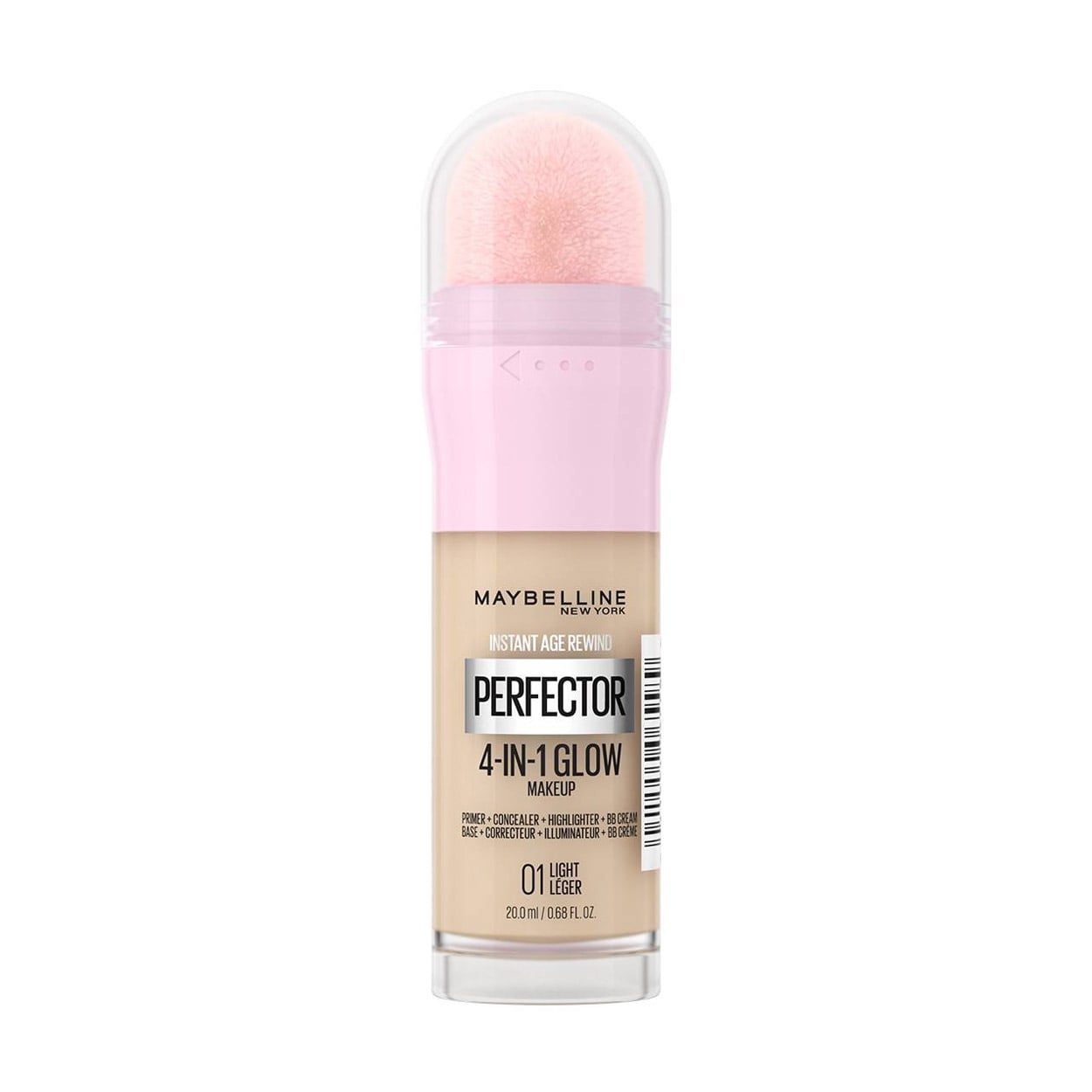 Тональна основа для обличчя Maybelline New York Instant Perfector Glow 4 в 1, з ефектом сяяння 01 Light, 20 мл